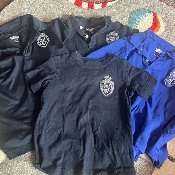 Lands' End Other - Navy & Blue Kids Polo Shirts Bundle - Montessori Gifted Prep School Uniform